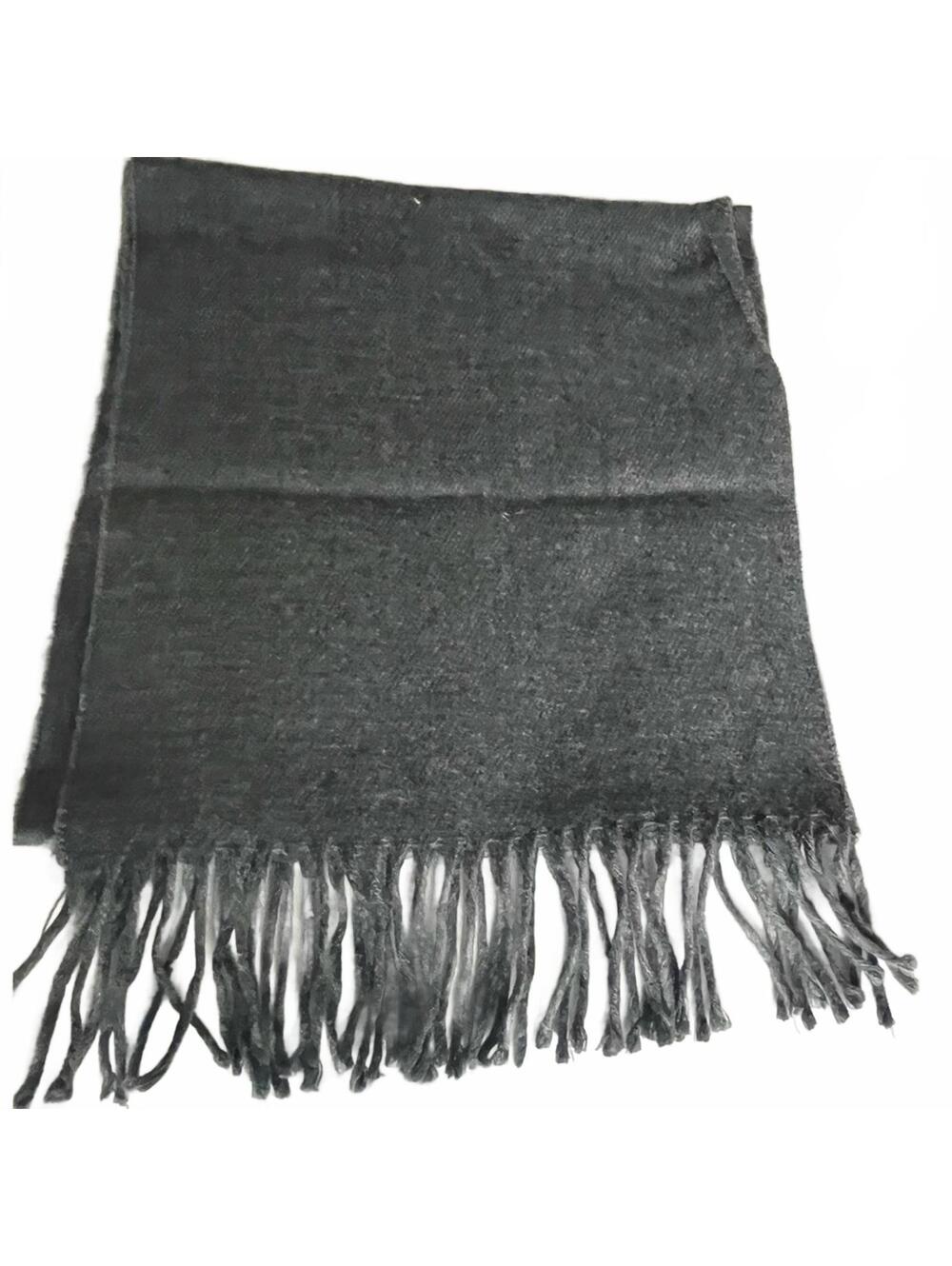Gray Fringe Scarf Soft Neutral Wrap Minimalist Everyday Layering